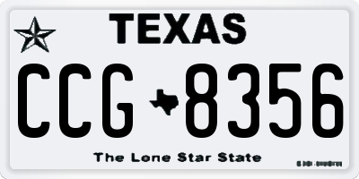 TX license plate CCG8356