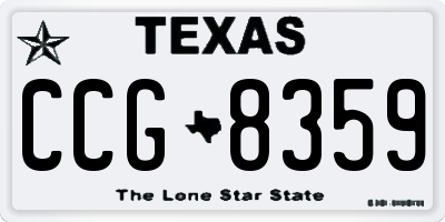 TX license plate CCG8359