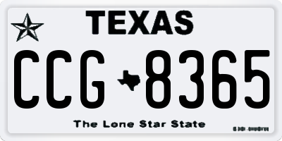 TX license plate CCG8365