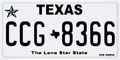 TX license plate CCG8366