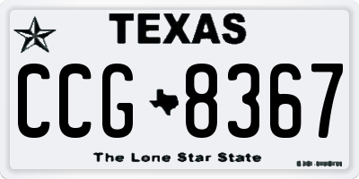 TX license plate CCG8367