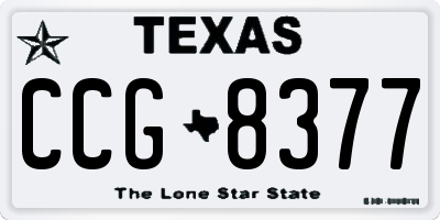 TX license plate CCG8377