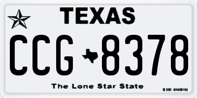 TX license plate CCG8378
