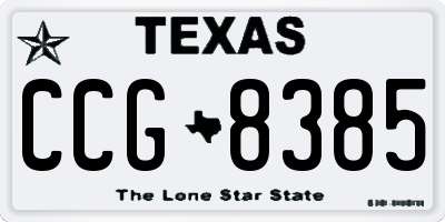 TX license plate CCG8385
