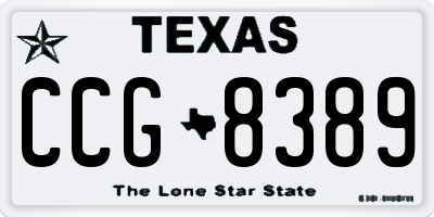 TX license plate CCG8389