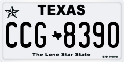 TX license plate CCG8390