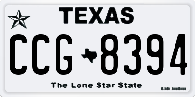 TX license plate CCG8394