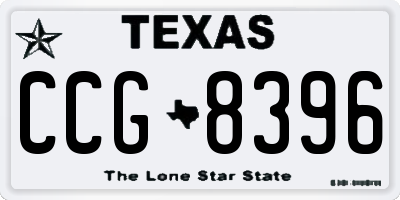 TX license plate CCG8396