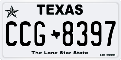 TX license plate CCG8397