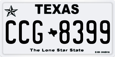 TX license plate CCG8399