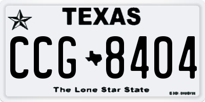 TX license plate CCG8404