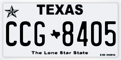 TX license plate CCG8405