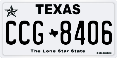 TX license plate CCG8406