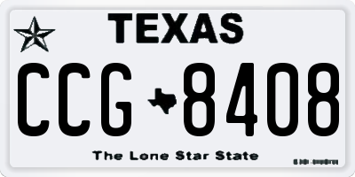 TX license plate CCG8408