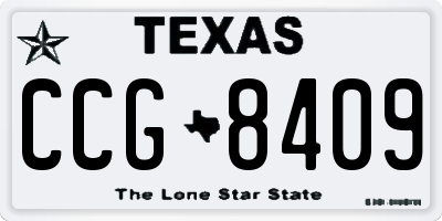 TX license plate CCG8409