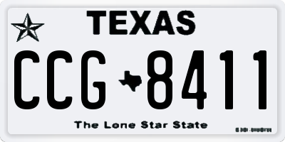 TX license plate CCG8411