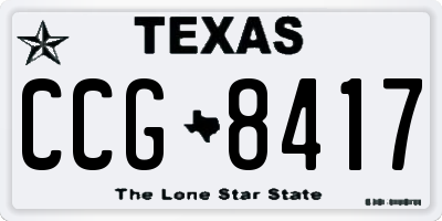 TX license plate CCG8417
