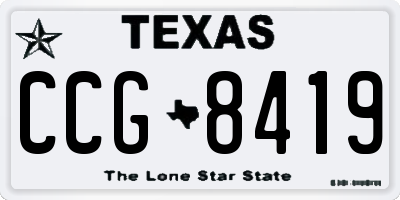 TX license plate CCG8419