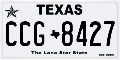 TX license plate CCG8427