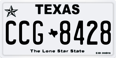 TX license plate CCG8428