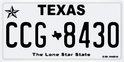 TX license plate CCG8430