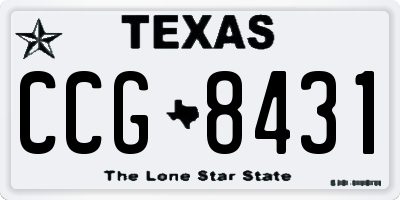 TX license plate CCG8431