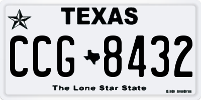 TX license plate CCG8432