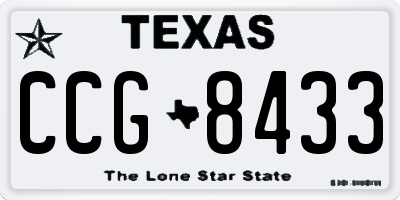 TX license plate CCG8433