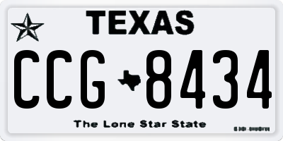 TX license plate CCG8434