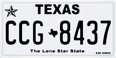 TX license plate CCG8437