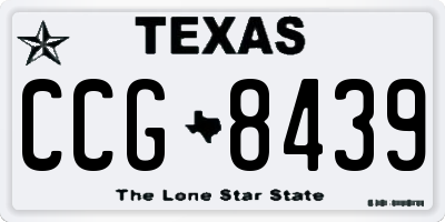 TX license plate CCG8439