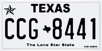 TX license plate CCG8441