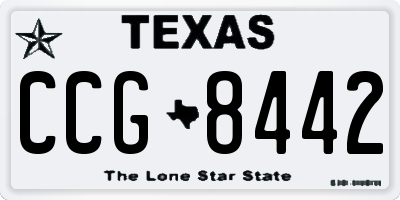 TX license plate CCG8442