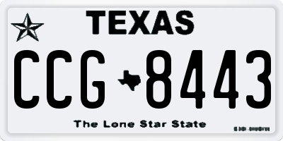 TX license plate CCG8443