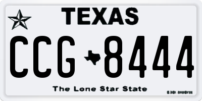 TX license plate CCG8444
