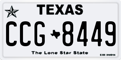 TX license plate CCG8449