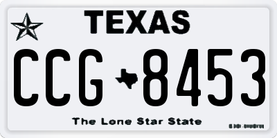 TX license plate CCG8453