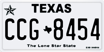 TX license plate CCG8454