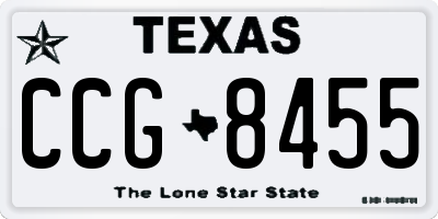 TX license plate CCG8455