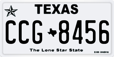 TX license plate CCG8456