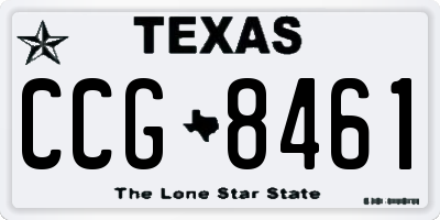 TX license plate CCG8461