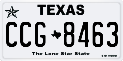 TX license plate CCG8463