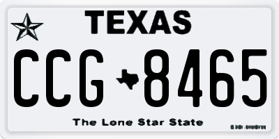 TX license plate CCG8465