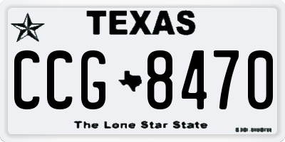 TX license plate CCG8470