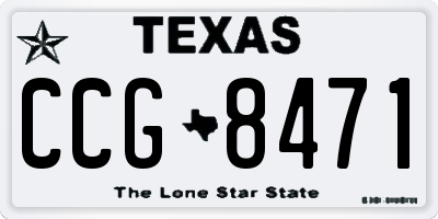 TX license plate CCG8471