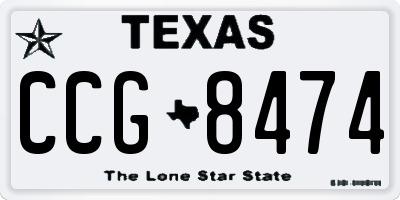 TX license plate CCG8474
