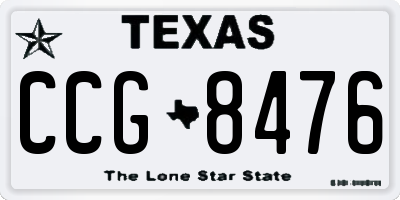 TX license plate CCG8476
