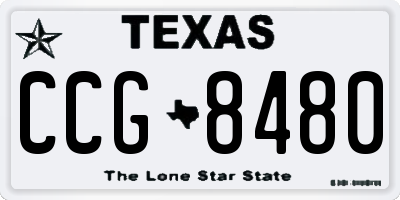 TX license plate CCG8480