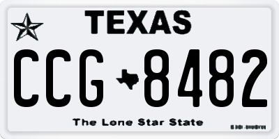 TX license plate CCG8482