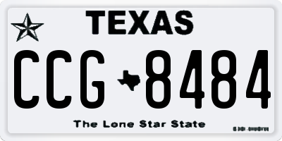TX license plate CCG8484